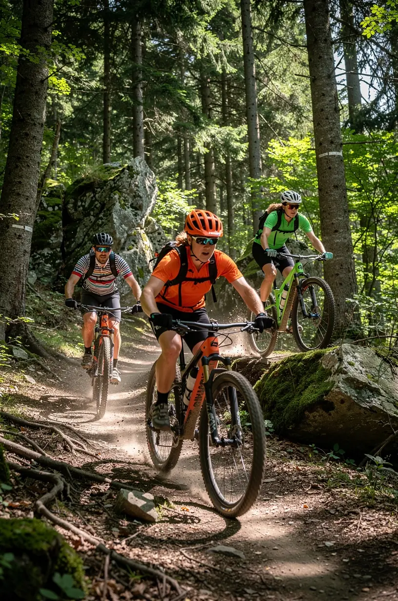 Karte einer Wochenendwanderroute durch deutsche Naturparks, inklusive eingezeichneter Übernachtungsmöglichkeiten und Anfahrtswege.